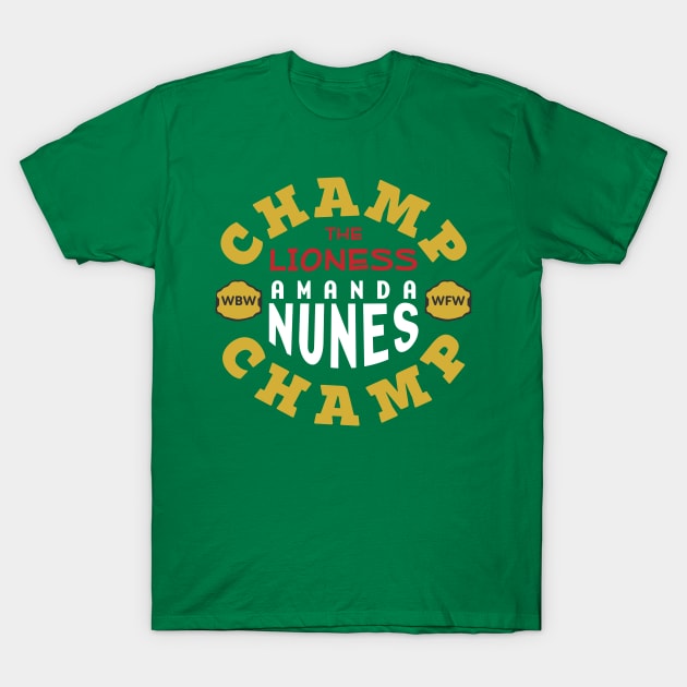 Amanda Nunes Double Champ T-Shirt by cagerepubliq